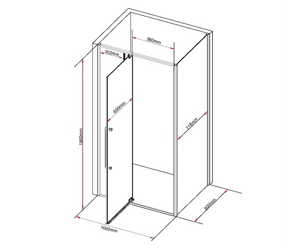 душевое ограждение BLACK&WHITE S818 CF 100х80